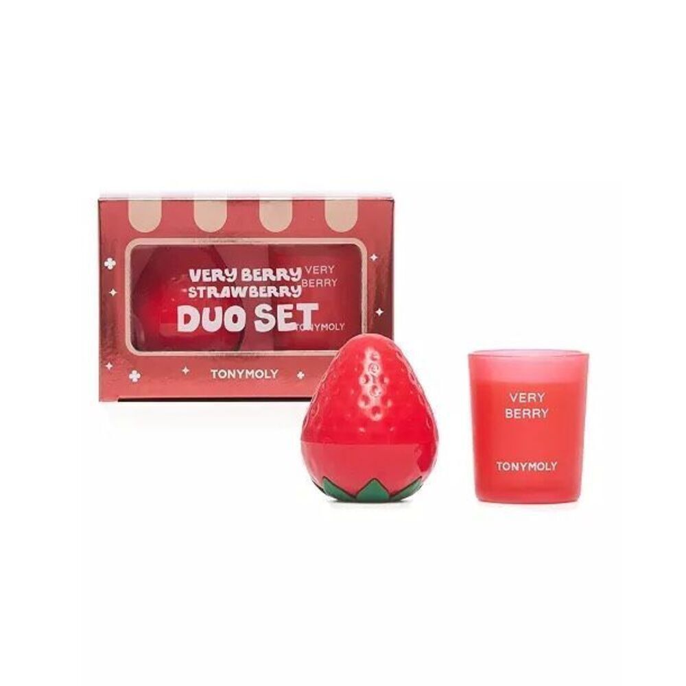 TONYMOLY Very Berry Strawberry Hand Cream & Candle Duo Set New Giftable
